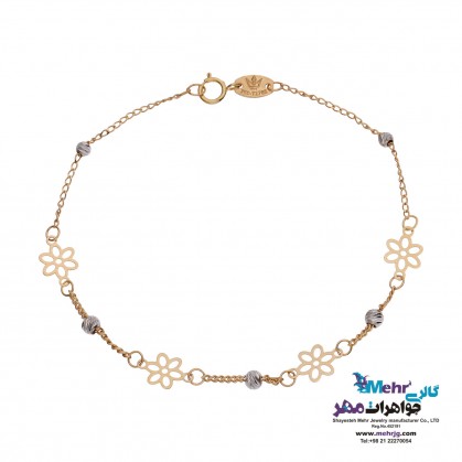 دستبند طلا - طرح گل-MB1693